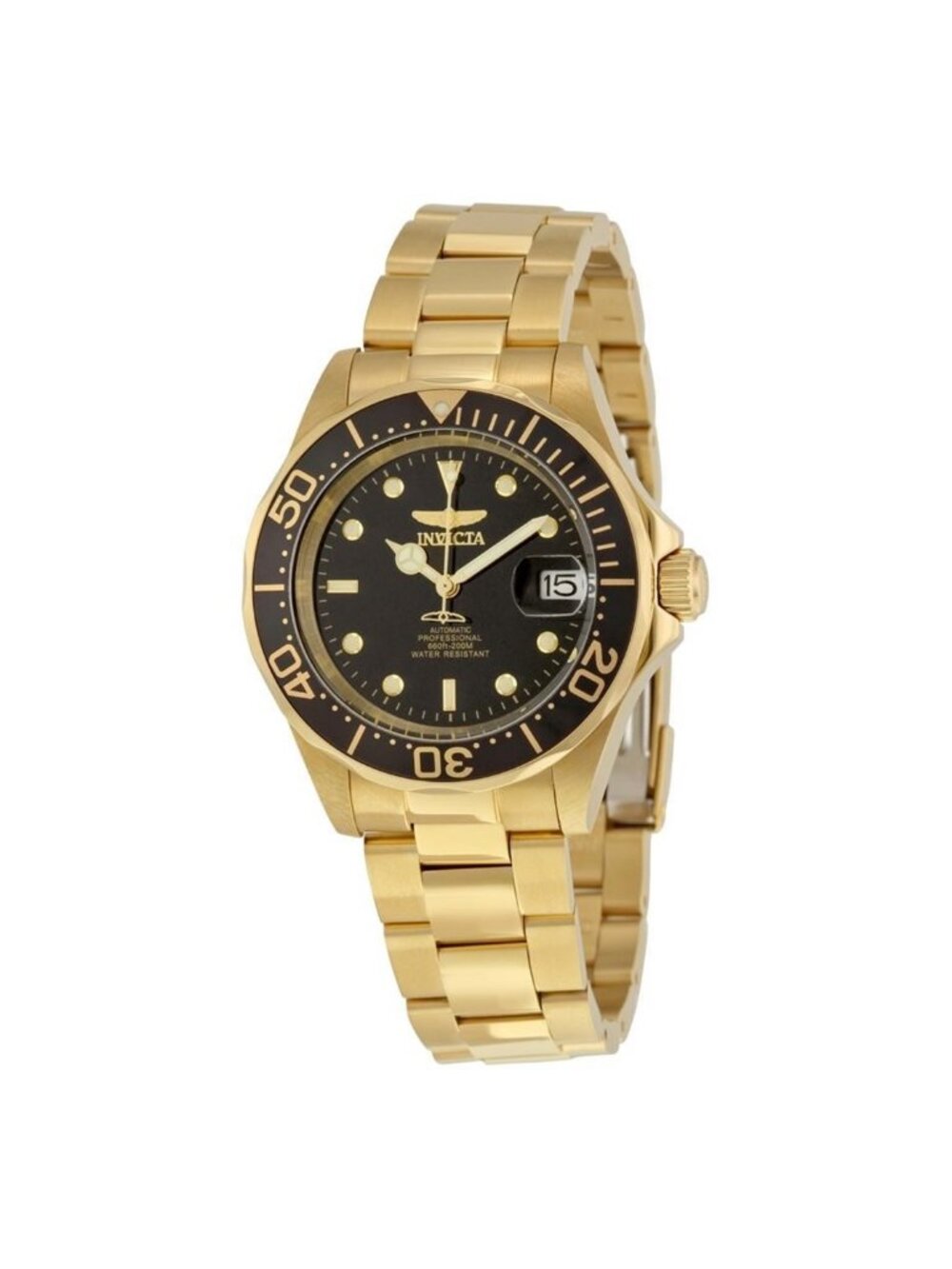 NWT Invicta Pro Diver Automatic Black Dial Gold-plated Men's Watch
